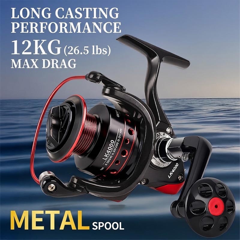 Trolling Reel - フルメタルスピニングフィッシングリール、淡水・海水でのルアー釣り、ラフト・海釣りに適した頑丈なロングキャストメタルリール
