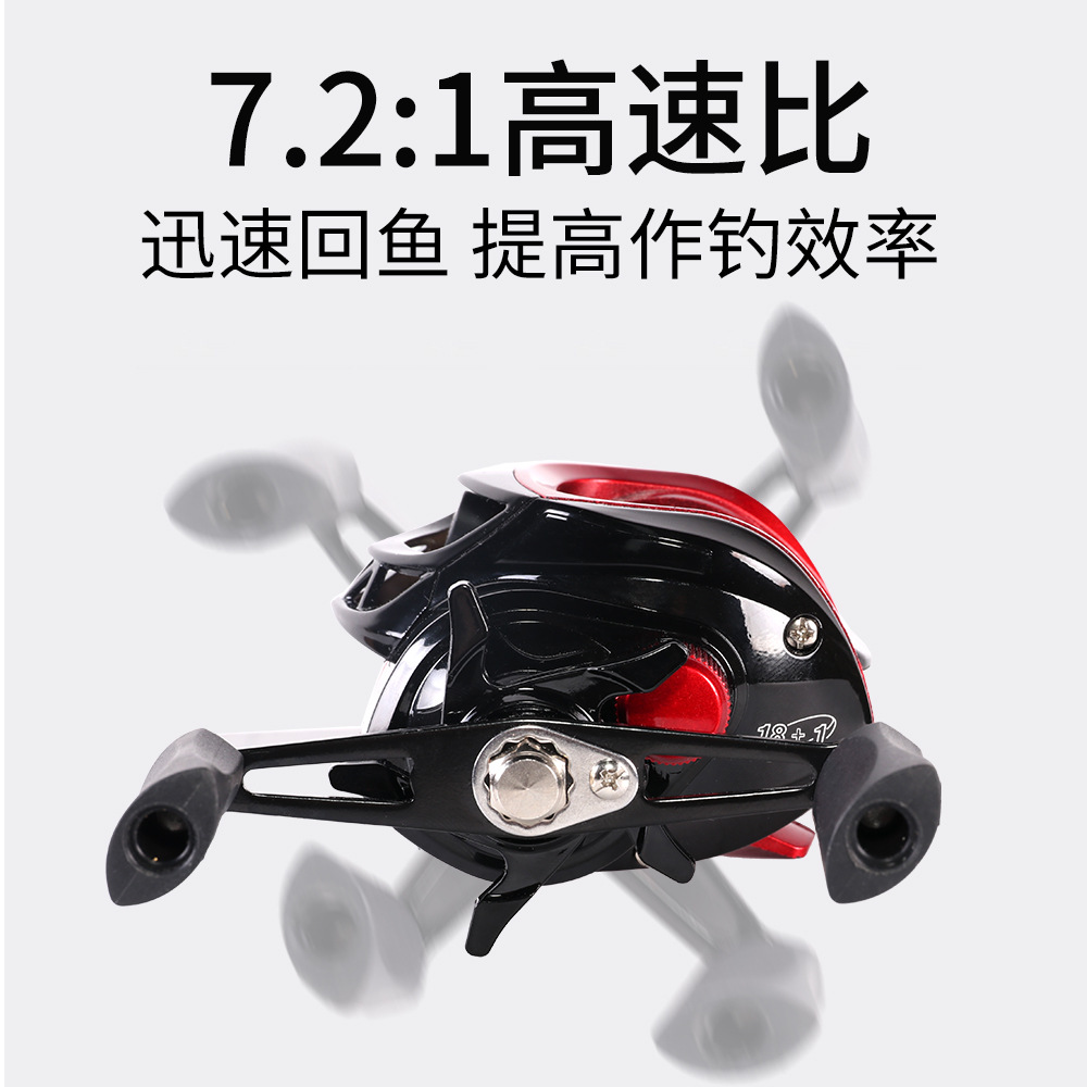 アンチバックラッシュベイトキャスティングリール ブラックレッ - Ice Fishing Reel のレビューと価格